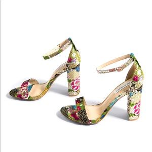 Steve Madden Carrson Bright Multi Brocade Heels
